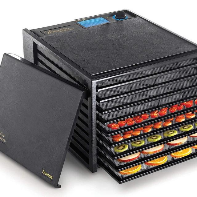 Excalibur 9-Tray Electric Food Dehydrator with Adjustable Thermostat For Temperature Control Patented Technology For faster Efficient 15 Square Feet Drying Space, Black