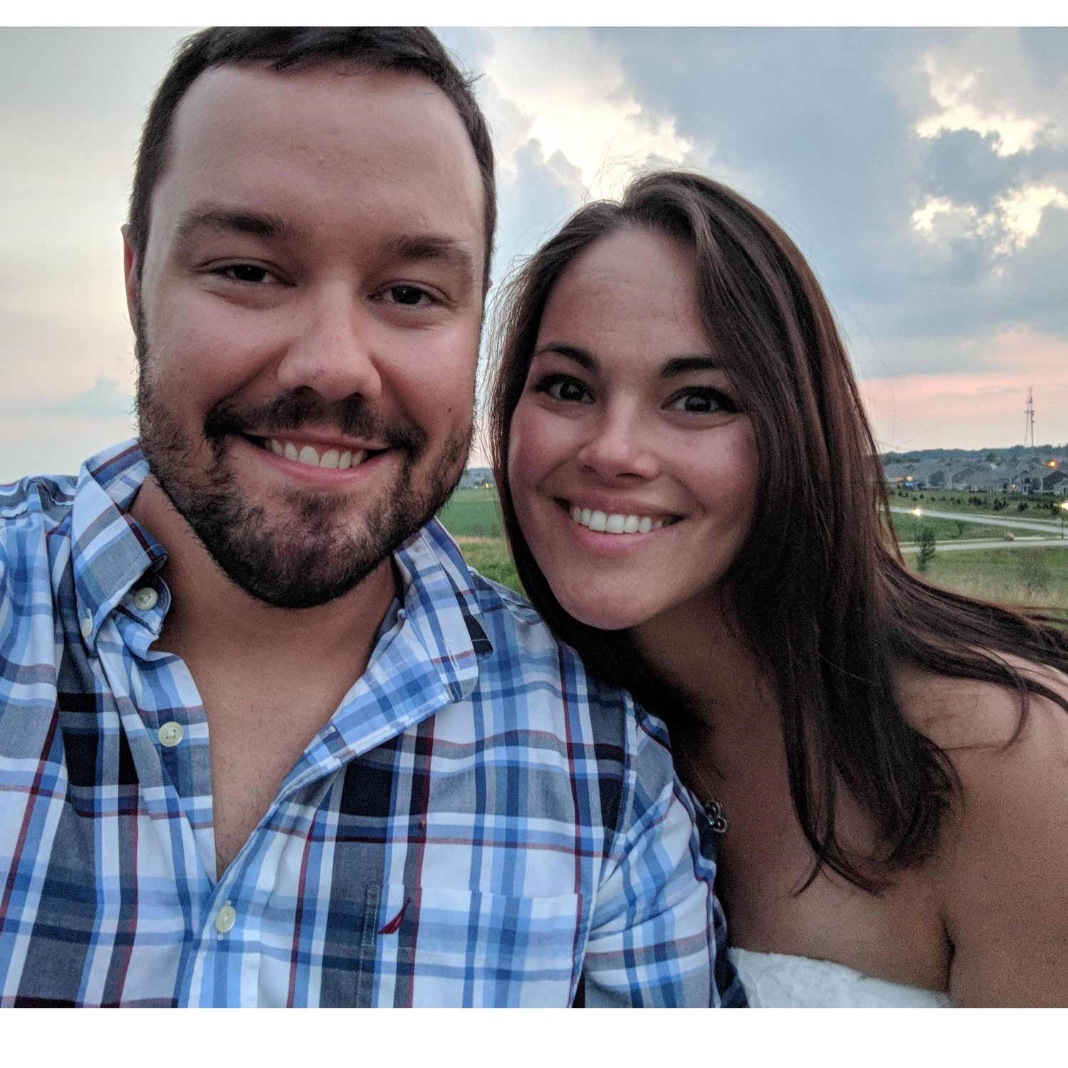 The day we got engaged. Isn't the sky dreamy.