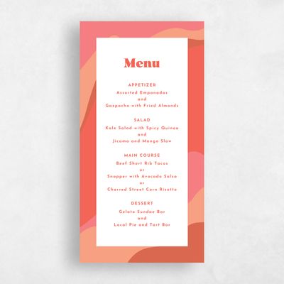 Pink Summer Wedding Menu - Laula