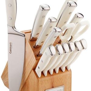 Cuisinart C77WTR-15P Triple Rivet Collection 15-Piece Cutlery Block Set, White