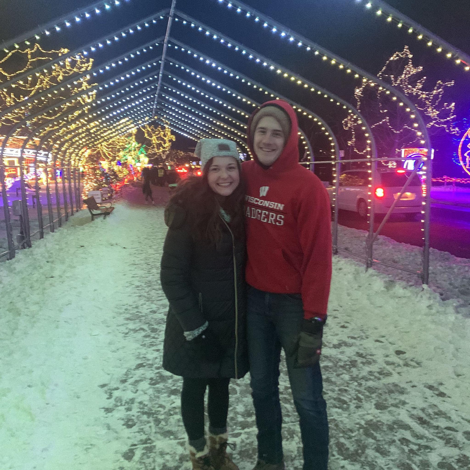 December 2021: Our first photo together! Noah came to visit Kailee in La Crosse while she was working on her Master's Degree.