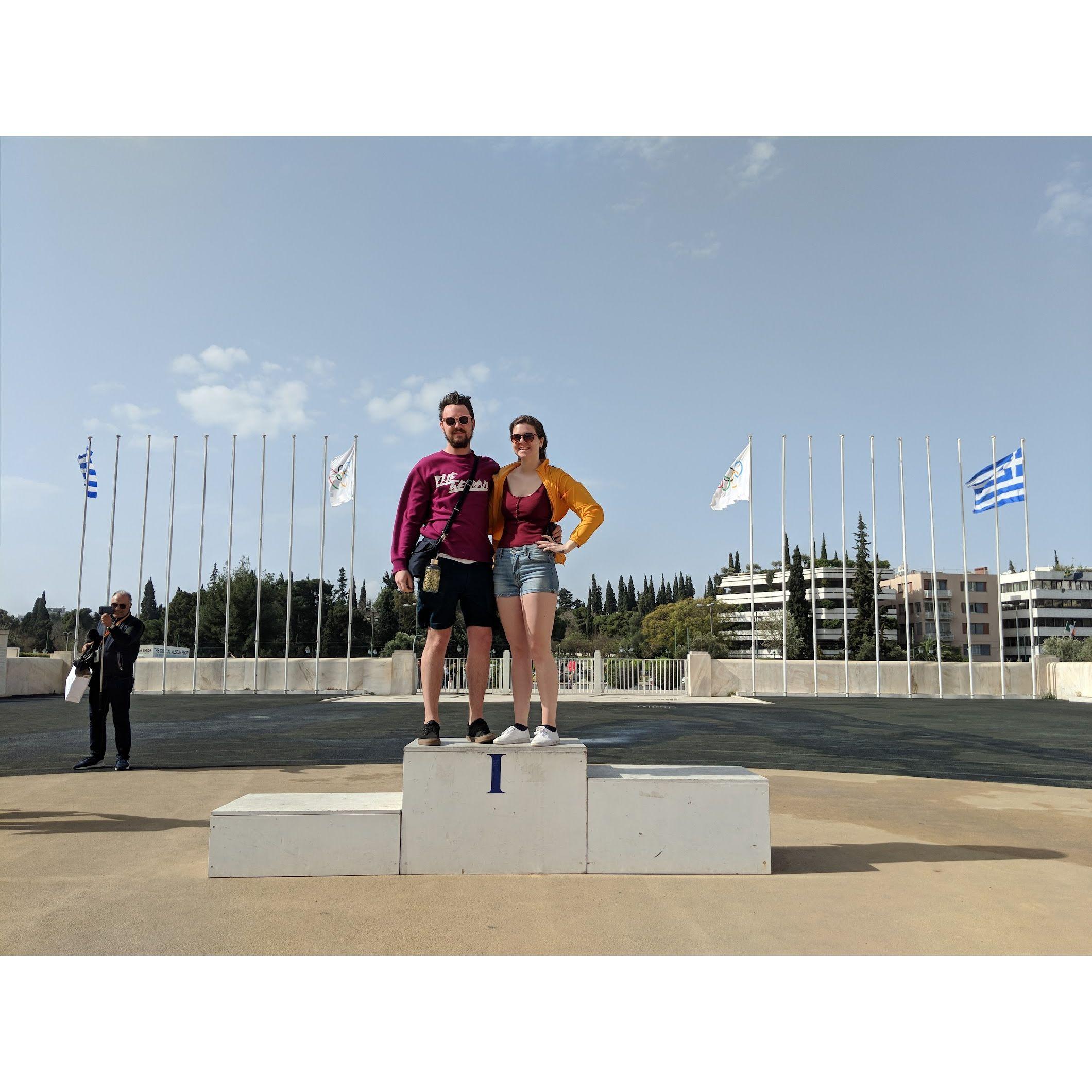 At the first olympic stadium in Athens