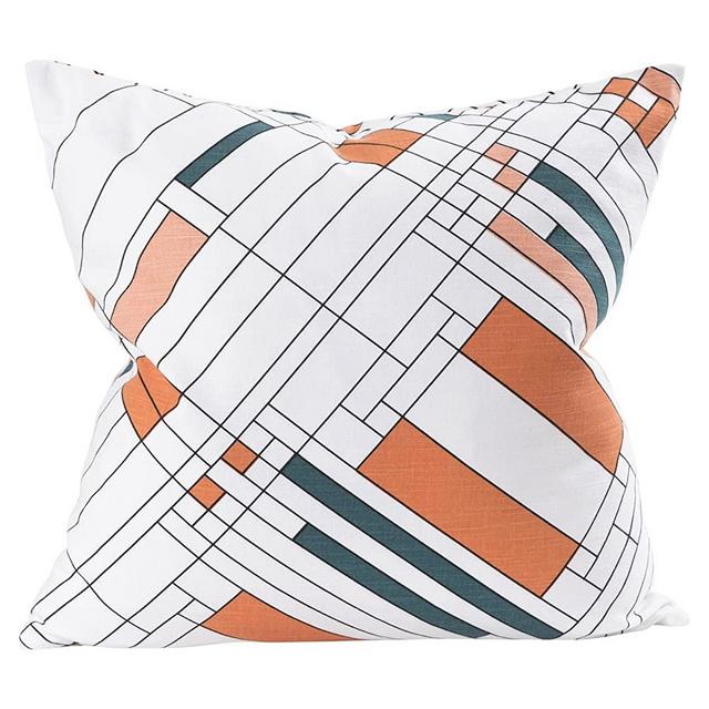 KAF Home Frank Lloyd Wright Printed Throw Pillow Cover 20 x 20-inch 100-Percent Cotton (Oak Park)