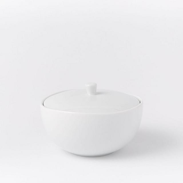 Organic Shaped Sugar Bowl, White