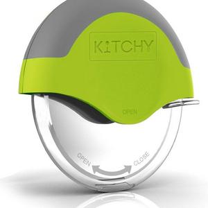 Kitchy Pizza Cutter Wheel - Super Sharp and Easy To Clean Slicer, Kitchen Gadget with Protective Blade Guard (Green)