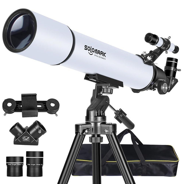 Telescope for Adults High Powered, 80mm Aperture 900mm Professional Refractor Telescope for Adults & Beginners, Compact and Portable Travel Telescopio with Carrying Bag and Designed Phone Adapter