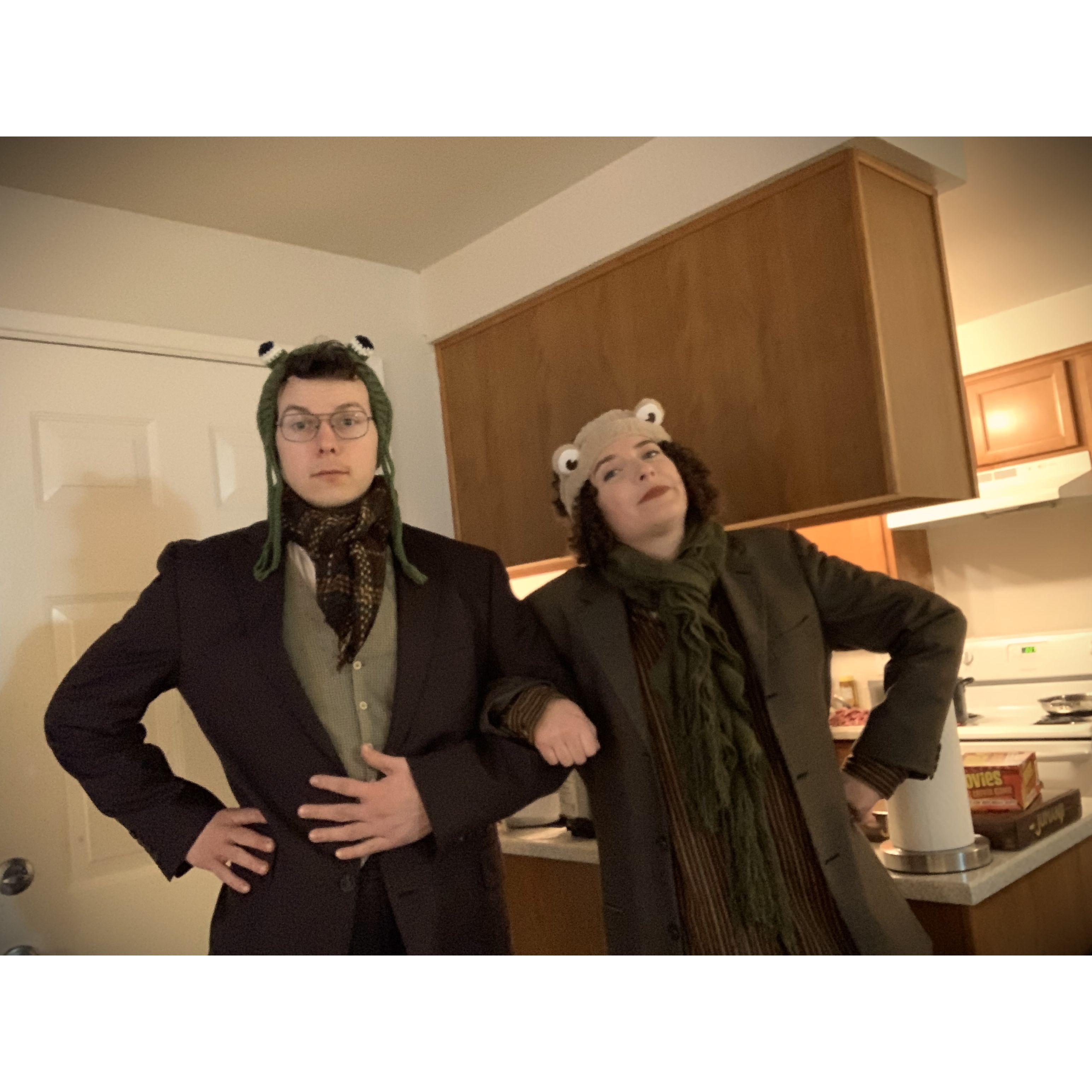 Halloween costume as Frog and Toad