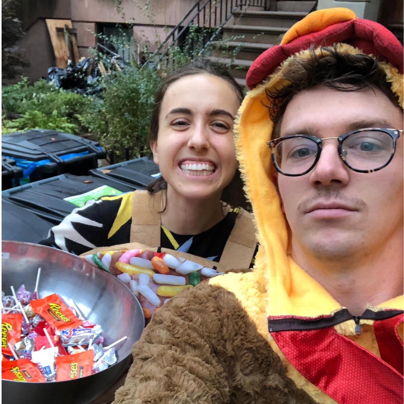 Halloween at our first shared home - 203 Park Place in Brooklyn