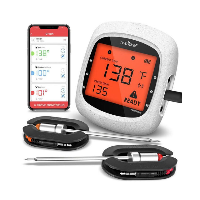 NutriChef Bluetooth Wireless BBQ Digital Thermometer