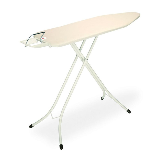 Ironing Tables B, 49 x 15", Steam Iron Rest, 0.9", White Frame, Denim Ecru