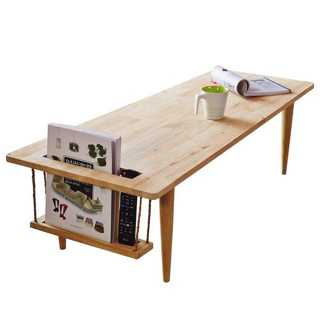 WoodShine Coffee Table Low Japanese Tea Table Trapezoidal Solid Wood Sofa Center Tables Cocktail with Storage Home Furniture