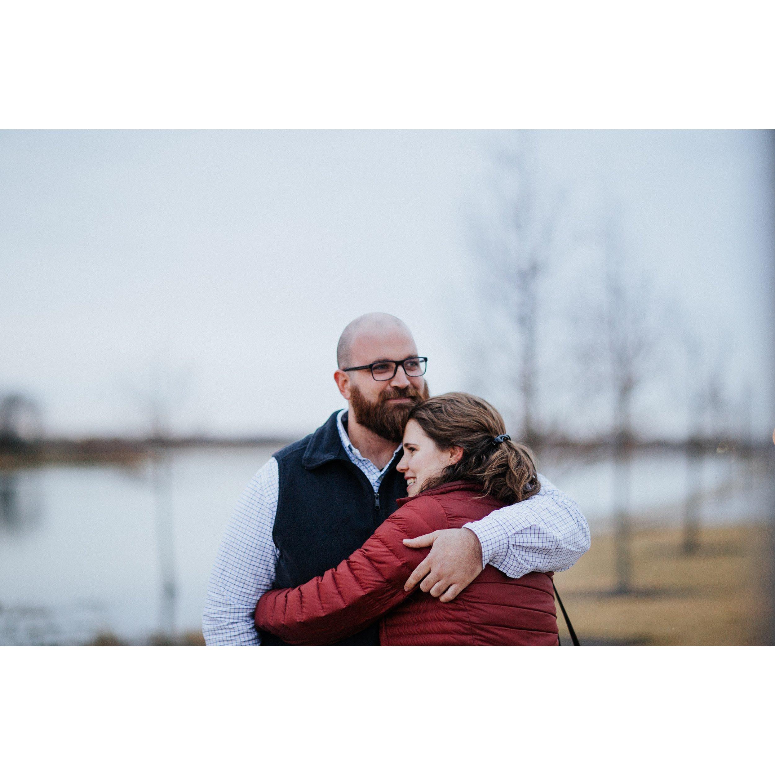 The night of our engagement (engagement pictures taken by our favorite photographer, Emily Frazier)