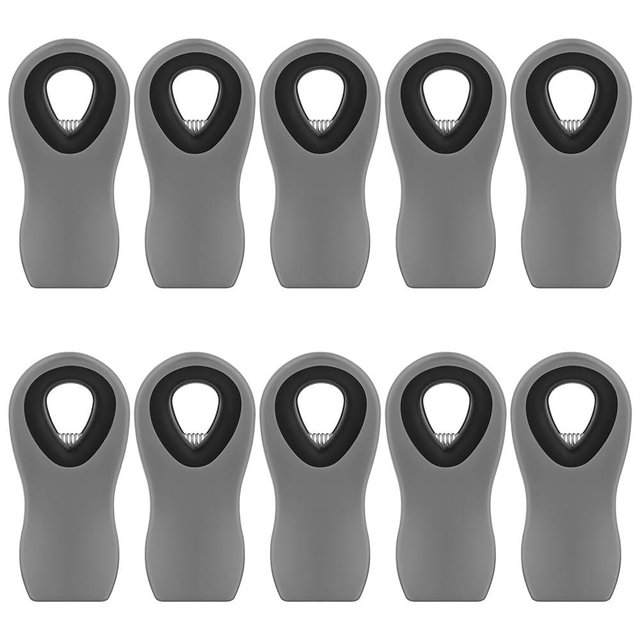 WUDIME 10 Pack Magnetic Chip Clips, Bag Clips, Chip Clips Bag Clips Food Clips, Clips for Food Packages, Chip Clips Magnetic, Plastic Gray Snack Clips with Magnet for Refrigerator