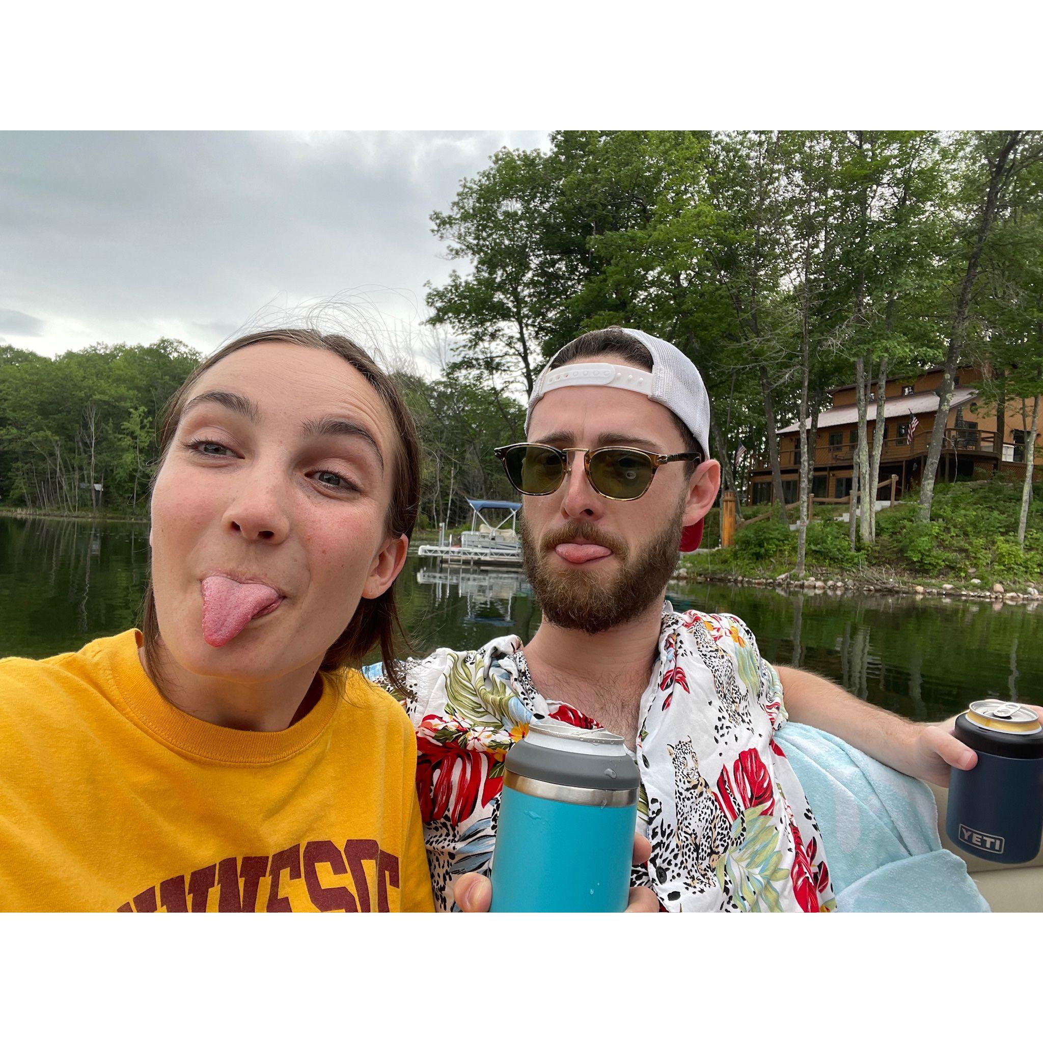 The couple's first lake trip. Some say this is their "buy some land on a lake in Wisconsin" origin story.