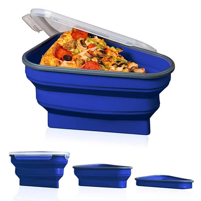 The Perfect Pizza Pack™ - Reusable Pizza Storage Container with 5 Microwavable Serving Trays - Adjustable Pizza Slice Container to Organize & Save Space - BPA Free, Microwave, & Dishwasher Safe