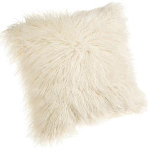 Brentwood 18-Inch Mongolian Faux Fur Pillow, Natural