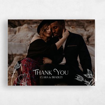 White Floral Wedding Thank You - Flora Photo