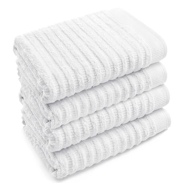 Softerry Pure Organic Cotton Bath Towel Set - 100% Soft Cotton - Extra Absorbent and Durable - 500 GSM Quick Dry - Luxury Hotel & Spa Quality - Fade Resistant - Eco Friendly (White, Set of 4 Bath)