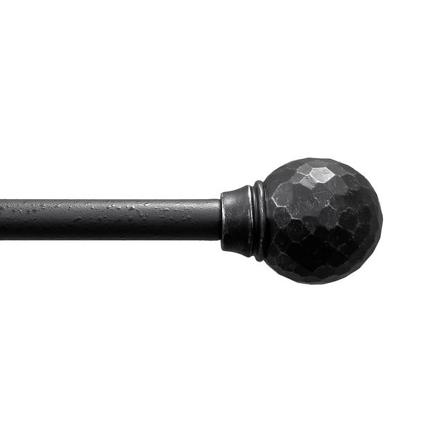 Mainstays 3/4" Textured Ball 30-84" Curtain Rod Set, Matte Black Finish