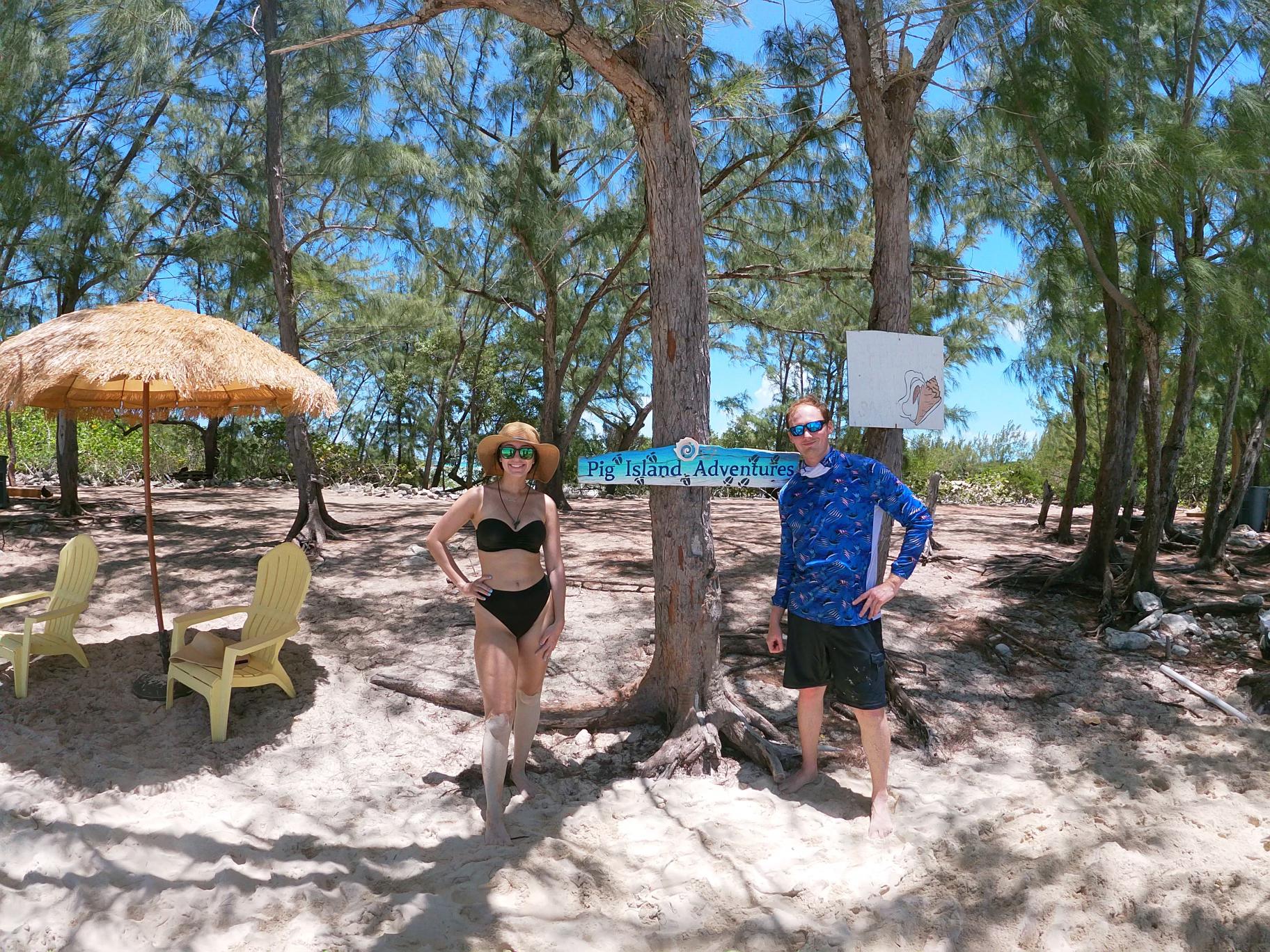 Swimming with pigs in the Bahamas
