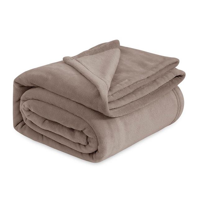 Bedsure Fleece Bed Blankets Queen Size Mocha Brown - Soft Lightweight Plush Fuzzy Cozy Luxury Blanket Microfiber, 90x90 inches