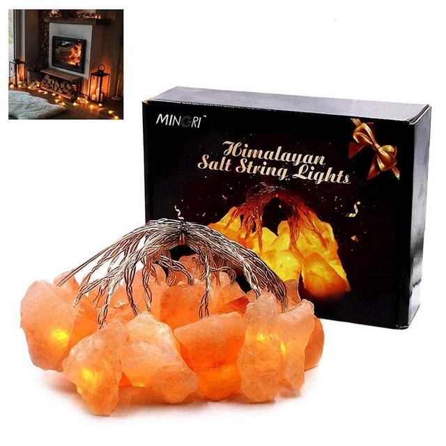 Himalayan Salt lamp Salt Rock Night Light USB Fairy Hanging String Lights for Bedroom,Crystal Stones Natural Pink Salt Lamp for Meditation,Yoga,Office, Bedside,Desk,Computer, Baby,Child,Kids