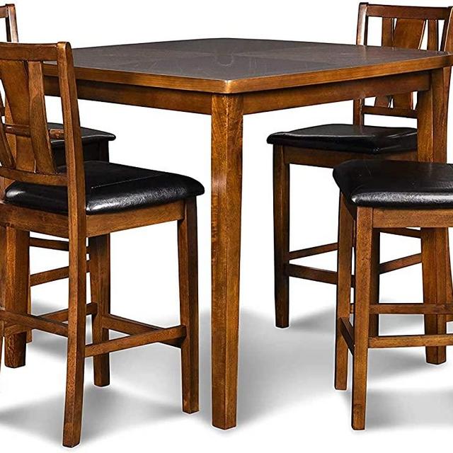 New Classic Furniture Dixon Counter Height 5-Piece Dining Set, Espresso