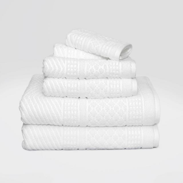 6pc Apothecary Bath Towel Set White - LOFT by Loftex