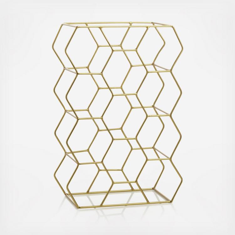 Crate and barrel gold wine online rack