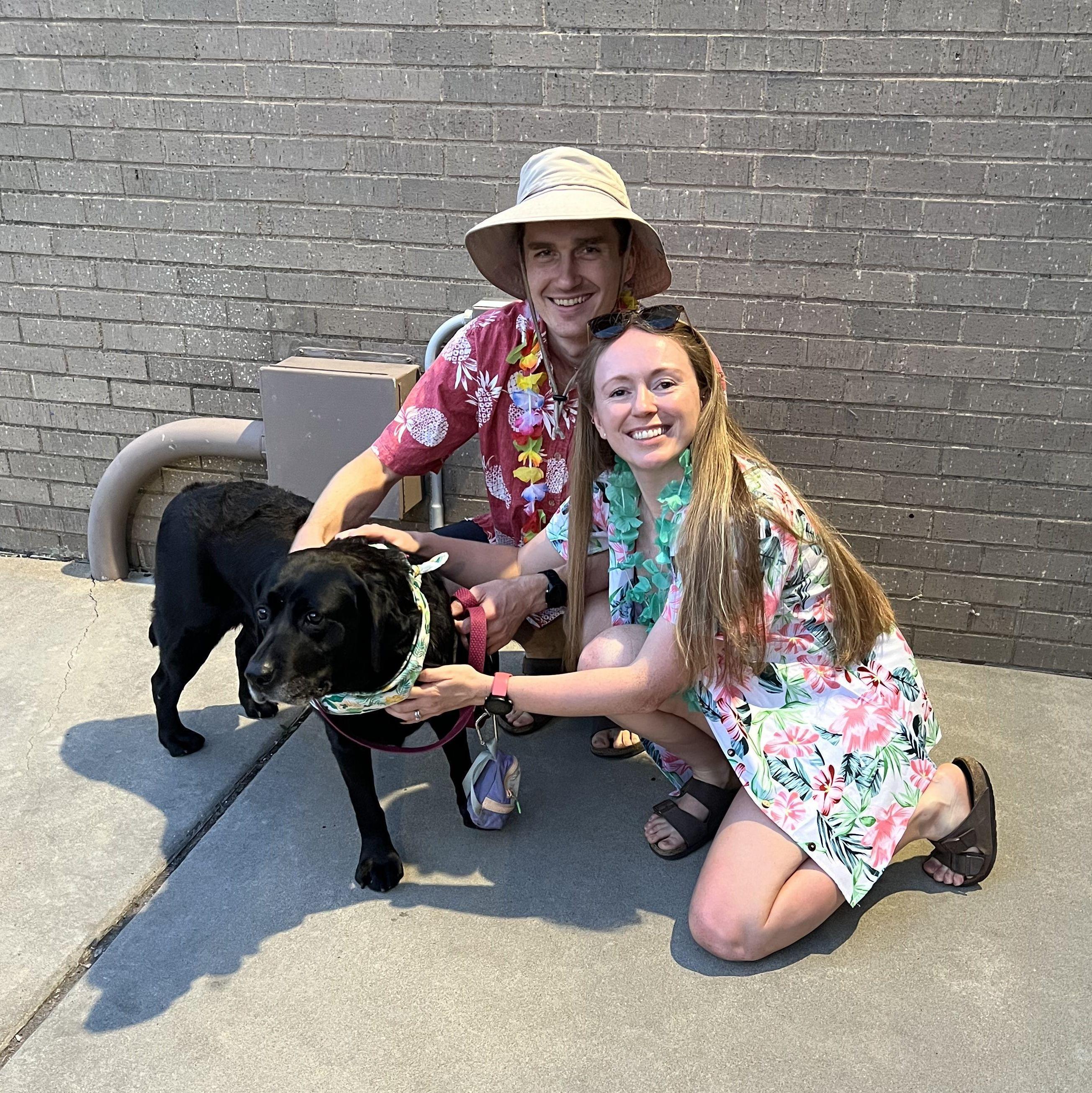 Celebrating Lucy's birthday with a luau!
