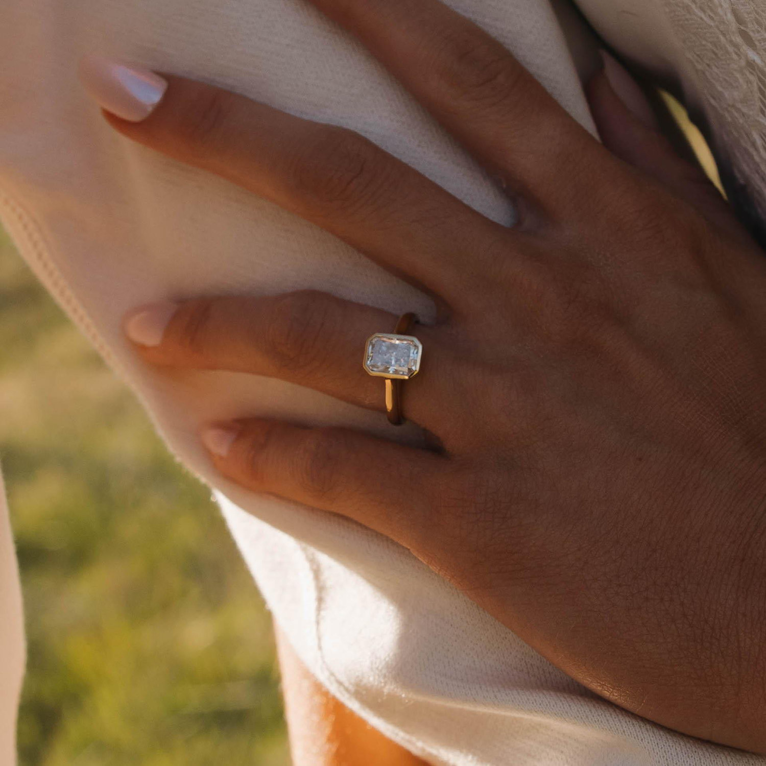 The ring was made in Italy by Noah’s sister, Marina