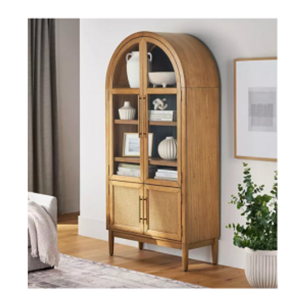 Mark Enzo Storage Cabinet With Rattan Cabinet Doors