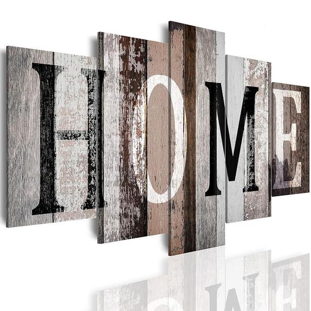 LUDUHU Love Sanctuary Canvas Print Wall Art - 5 Pieces Sweet Home Sign Wall Art,white Home Sweet Heart Painting,modern Family Wall Decor (G,Oversize 60x30inch)