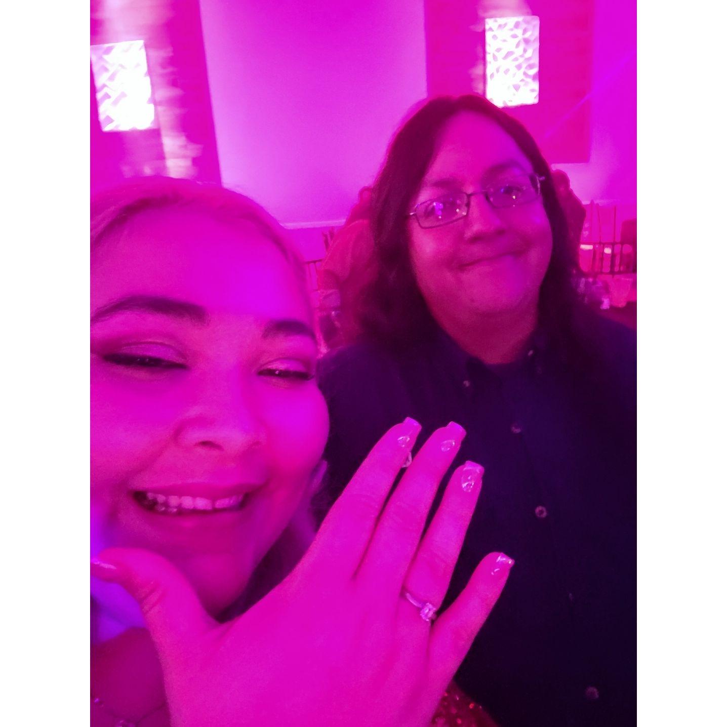 That's me showing off my ring