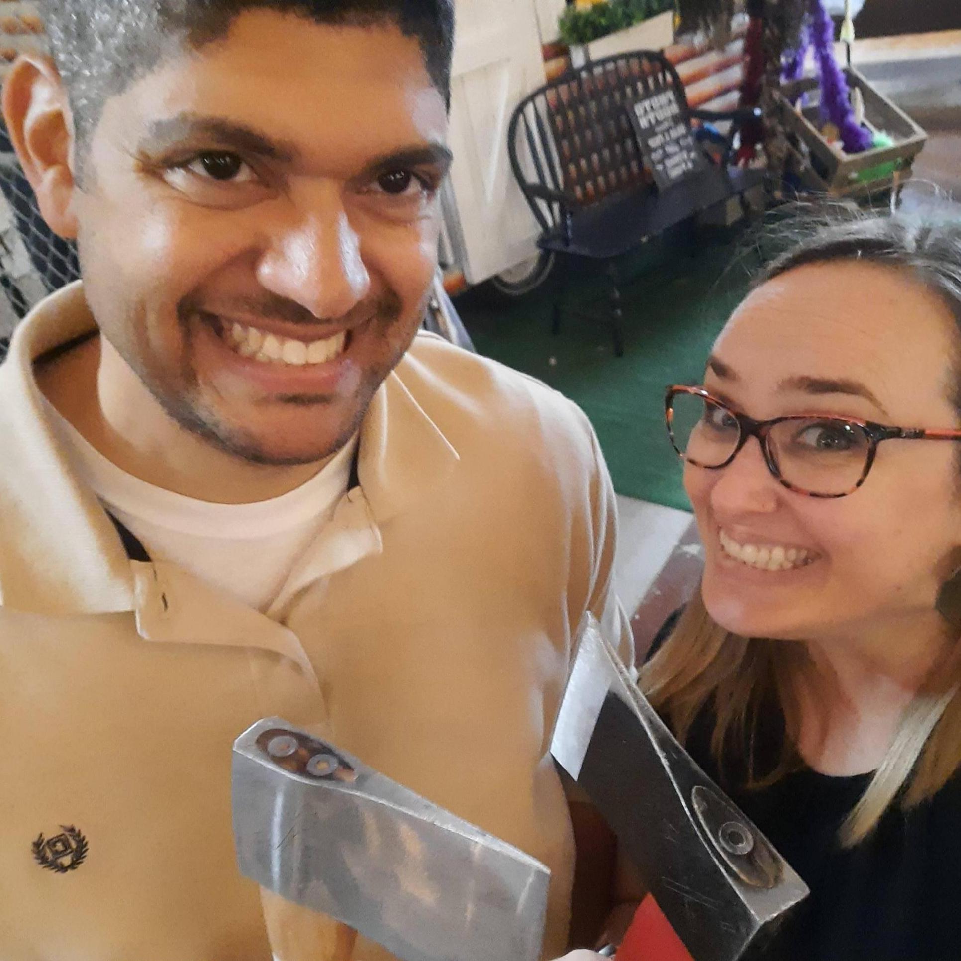 Ax throwing for G's 38th birthday.