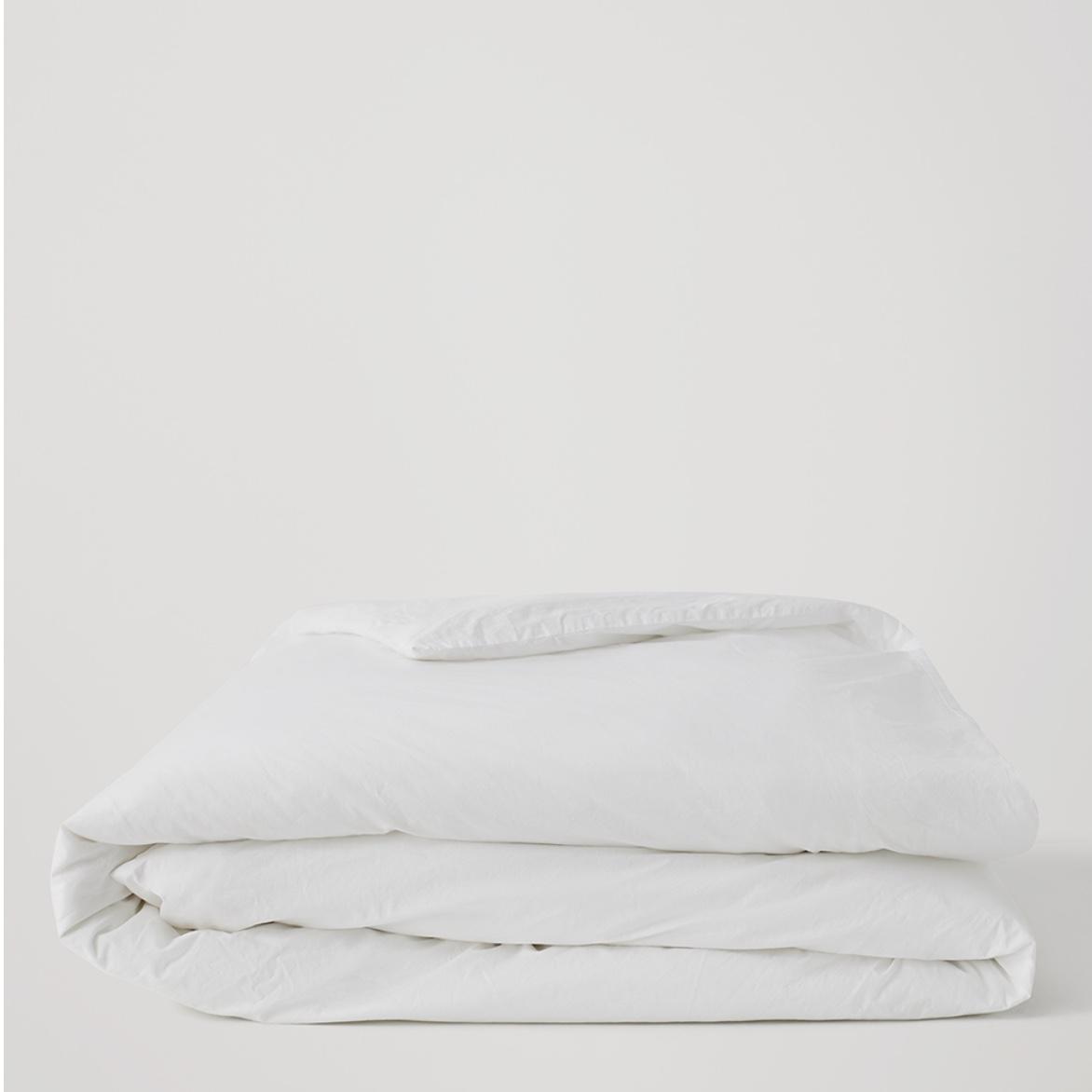 PACT Home White Organic Cool-Air Percale Duvet Cover CalKing