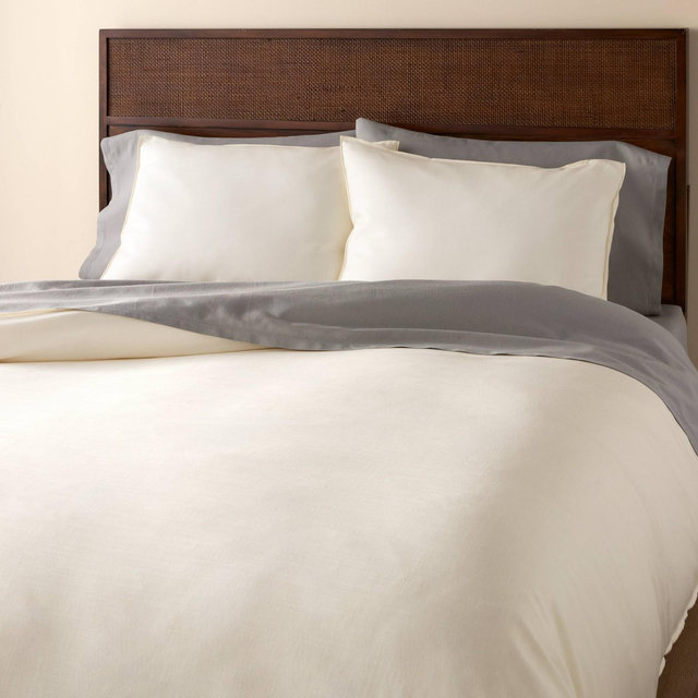3pc Full/Queen Solid Duvet Cover Set Sour Cream - Hearth & Hand™ with Magnolia