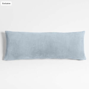 Plush 54x20 Sky Blue Body Pillow with Feather Insert