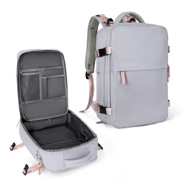 Large Travel Backpack Women, Carry On Backpack,Hiking Backpack Waterproof Outdoor Sports Rucksack Casual Daypack School Bag Fit 14 Inch Laptop with USB Charging Port Shoes Compartment