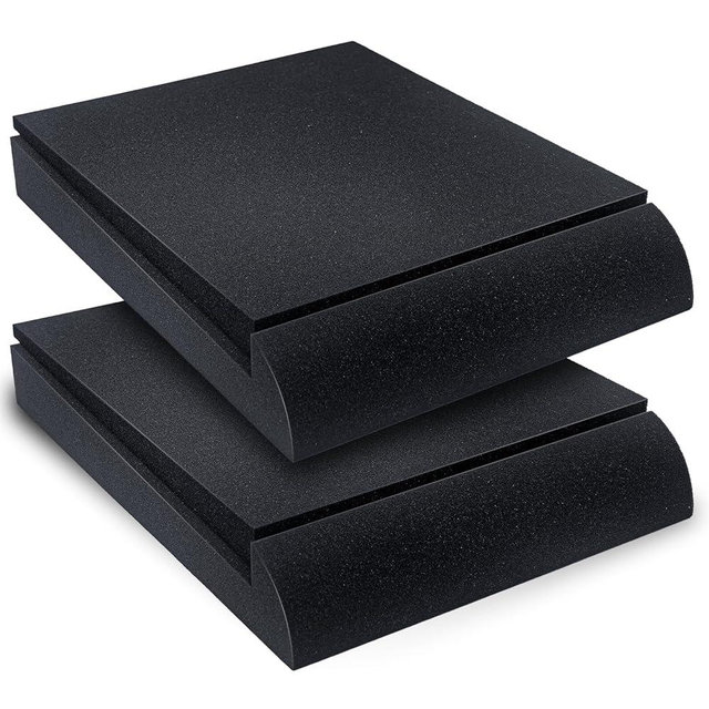 Liquid Stands Studio Monitor Sound Isolation Pads - 6"-8" High-Density Foam Pads Prevent Vibrations - Angled Speaker Riser