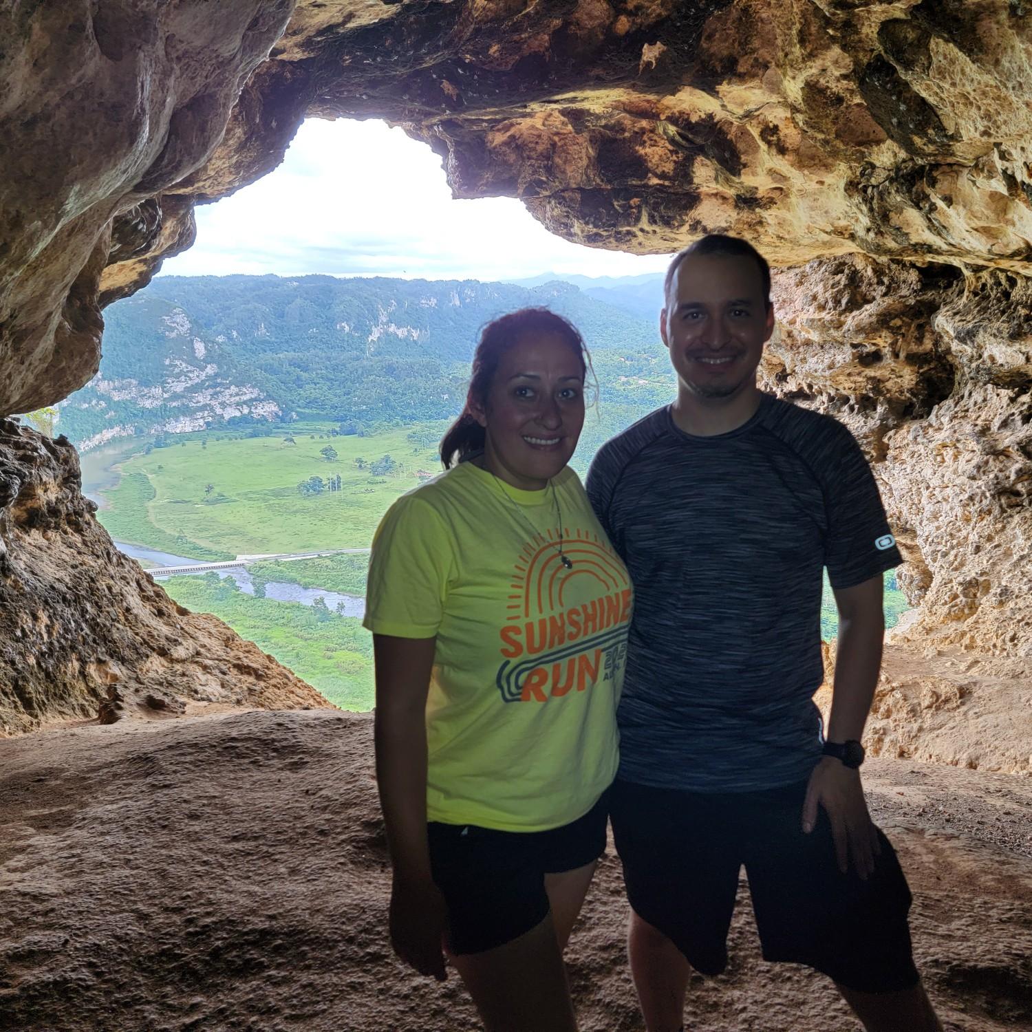 Leg workout as we got through small caves in Puerto Rico to enjoy a beautiful view.