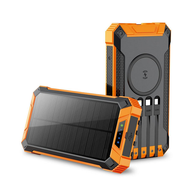 20,000mAh Power Bank- Convenient 4 Built-in Cables & Wireless Charging