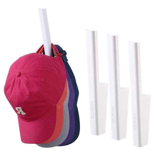Ozueccr Hat Storage for Baseball caps - Sturdy Space Saving Hat Holder on Wall Display for Hats, Bags, Clothes, Towels - Easy to Install Screw-in Wall Hat Rack Storage Organizer Hanger