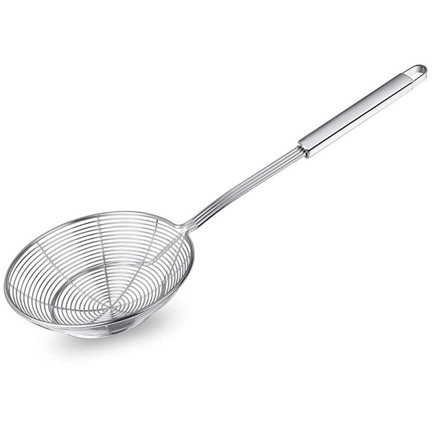 Spider Strainer Skimmer, Swify Stainless Steel Asian Strainer Ladle Frying Spoon with Handle for Kitchen Deep Fryer, Pasta, Spaghetti, Noodle, 5.5 Inch