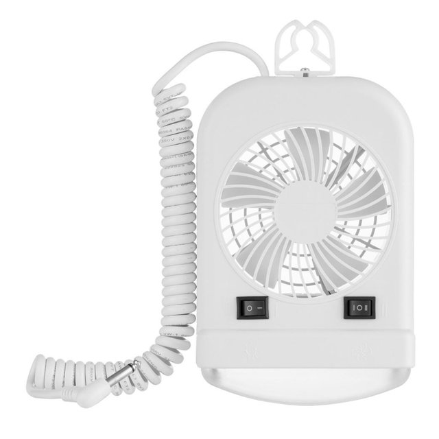 Lumitronics RV Portable 12V LED Interior Bunk Light and 2-Speed Personal Fan Combo - Quiet Motor - Reading Light with Extendable 8-Foot Cord - On/Off Switch - Mounting Brackets Included