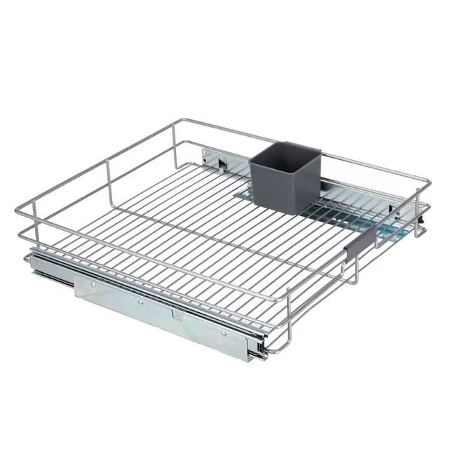 Squared Away™ Under-the-Cabinet 17-Inch Sliding Basket in Brushed Nickel
