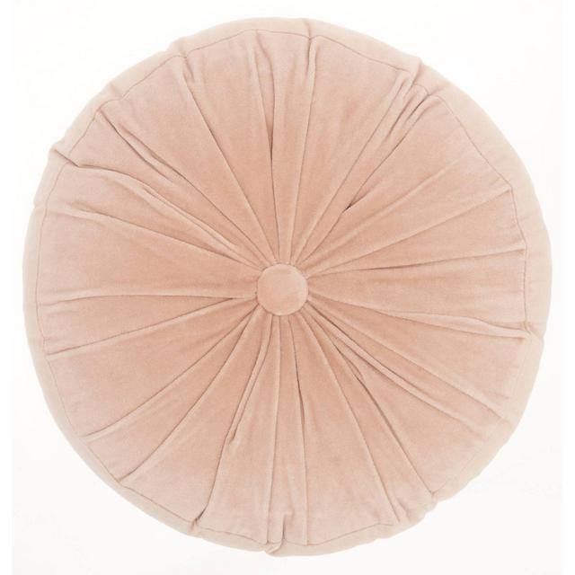 16" Mina Victory Life Styles Round Ruched Velvet Throw Pillow Blush - Nourison