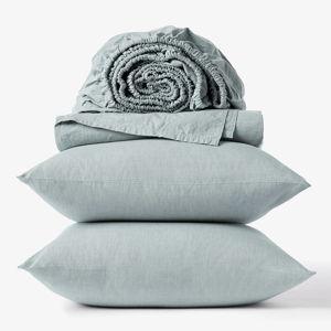 Organic Crinkled Percale™ Sheet Set - Chambray
