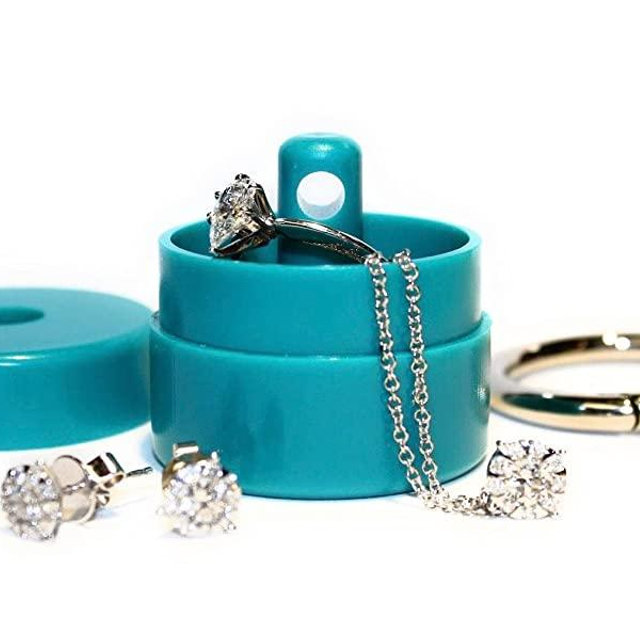 LION LATCH: As Seen on Shark Tank, Traveling Jewelry Holder Storage, Pill Box Keychain Container, Jewelry Box Case, SINGLE - Turquoise