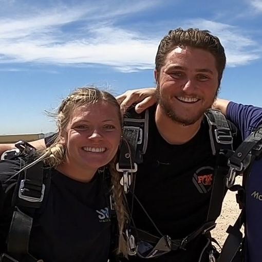 We went sky-diving together